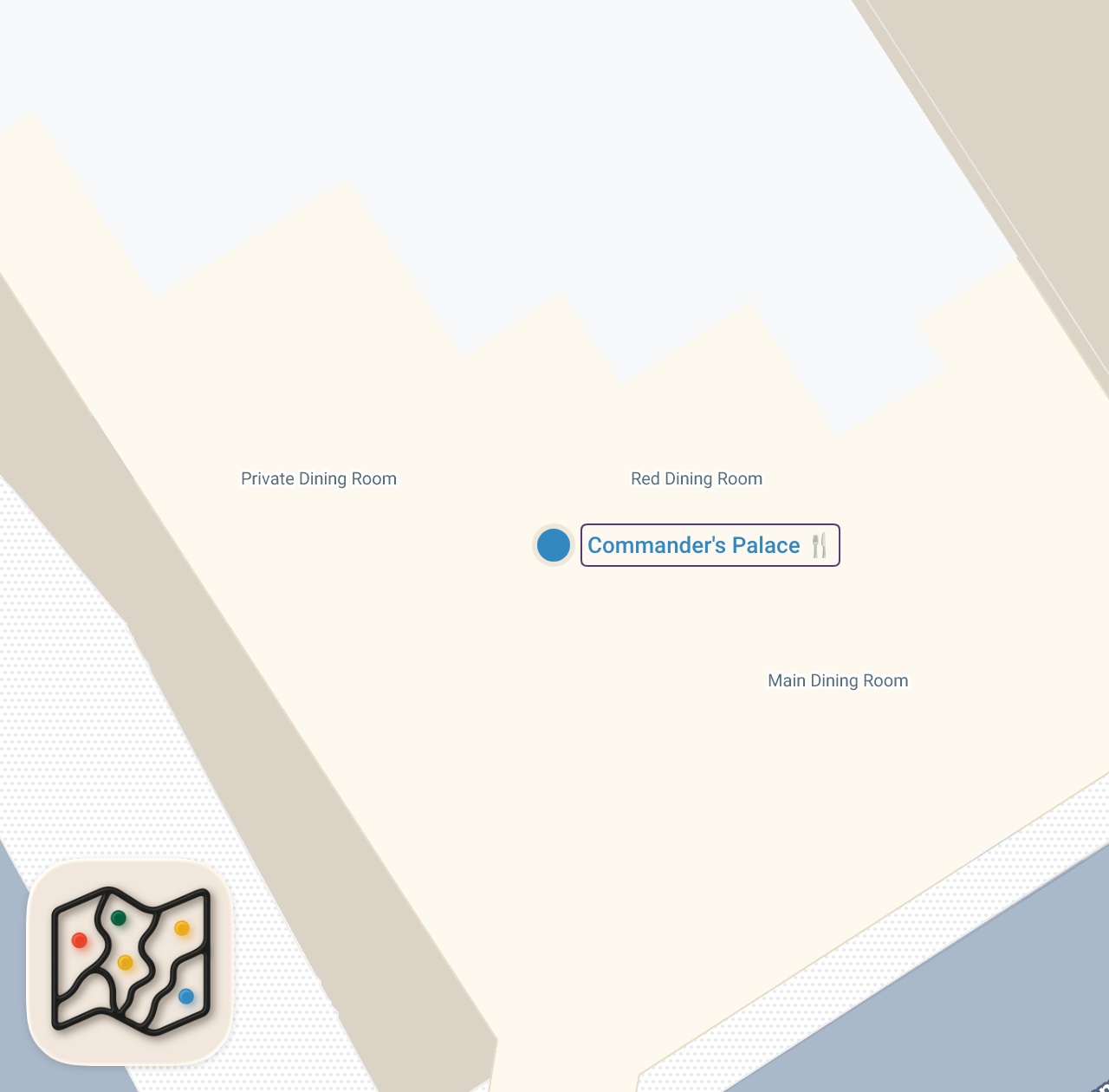Map of 1 spots from INSIDE the MOST FAMOUS Restaurant in New Orleans | ULTIMATE Creole FEAST at Commander's Palace!