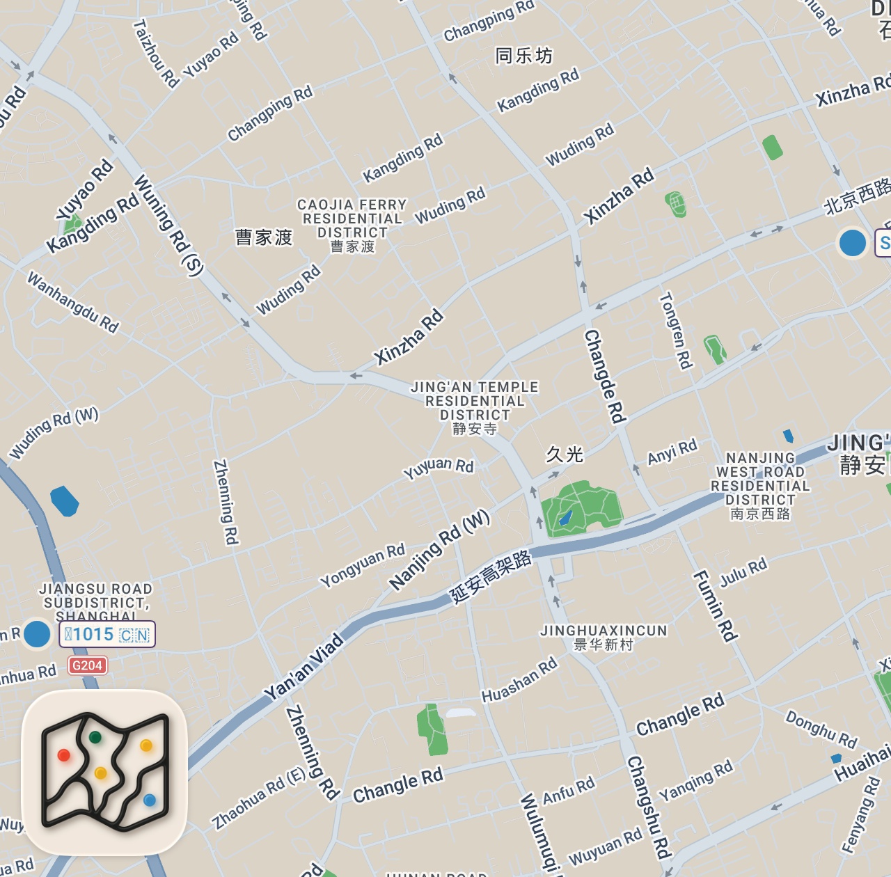 Map of 2 spots from Eating $2 VS. $200 Chinese Food in Shanghai!! 🇨🇳
