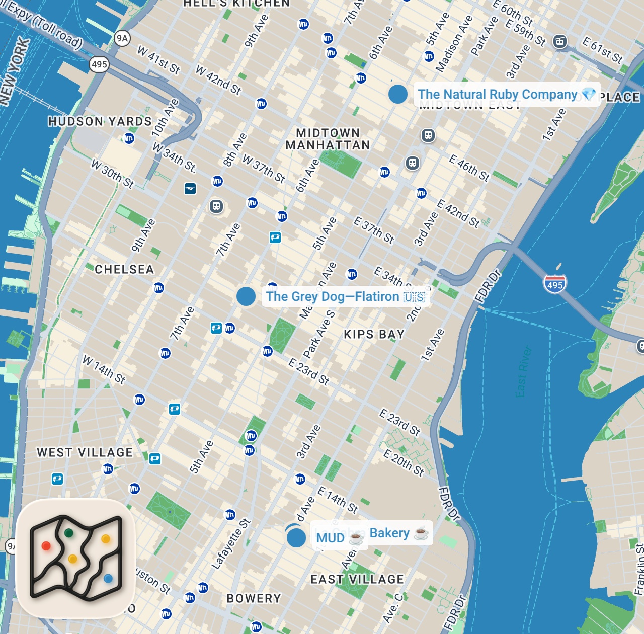 Map preview for Best breakfast in nyc New York City