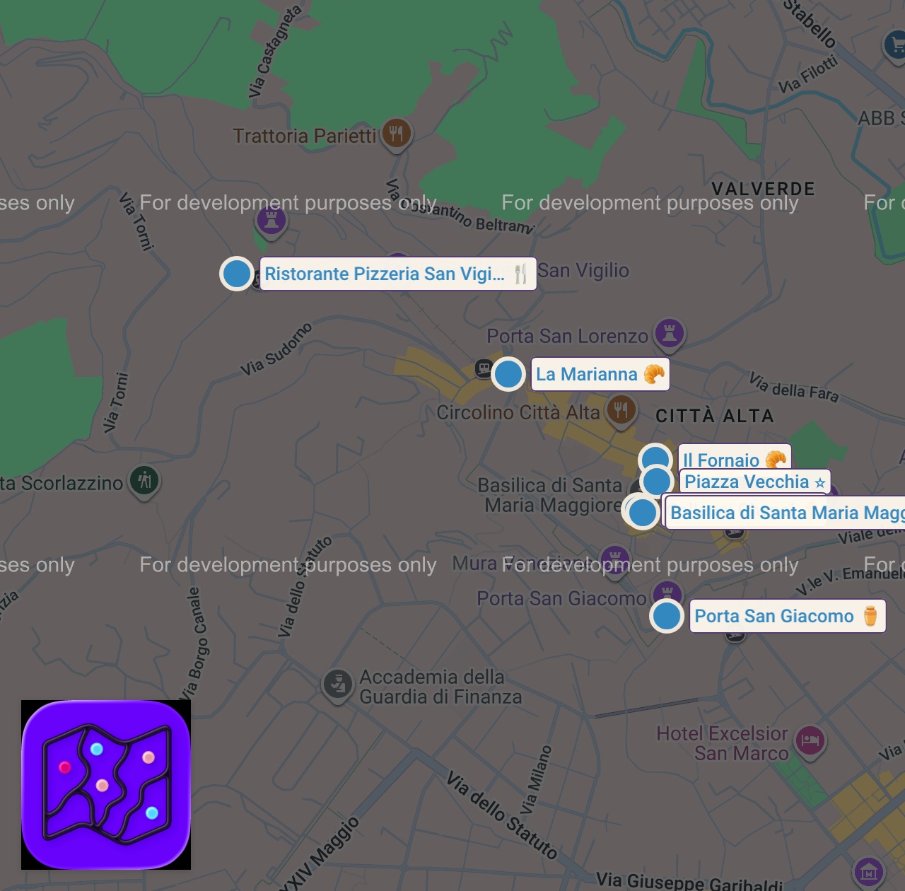 Map of 8 spots from Day trip to BERGAMO Italy! 🇮🇹 Top things to EAT, SEE and DO 💎