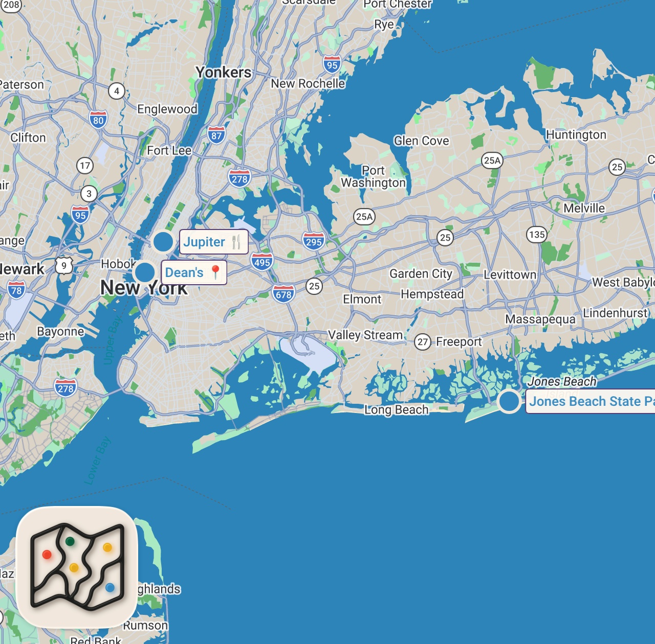 Map of 4 spots from Fish & Chips and Guinness | Inside New British Pub Dean's