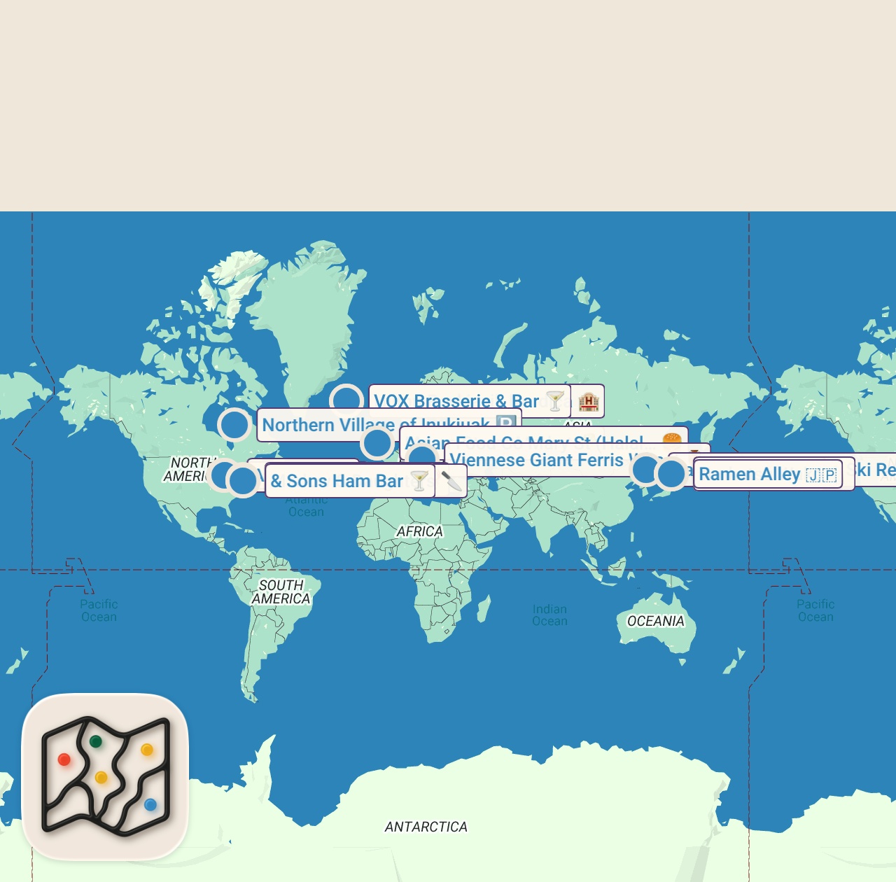Map of 15 spots from Coldest Calls Around the World ❄️ Anthony Bourdain: No Reservations | Travel Channel