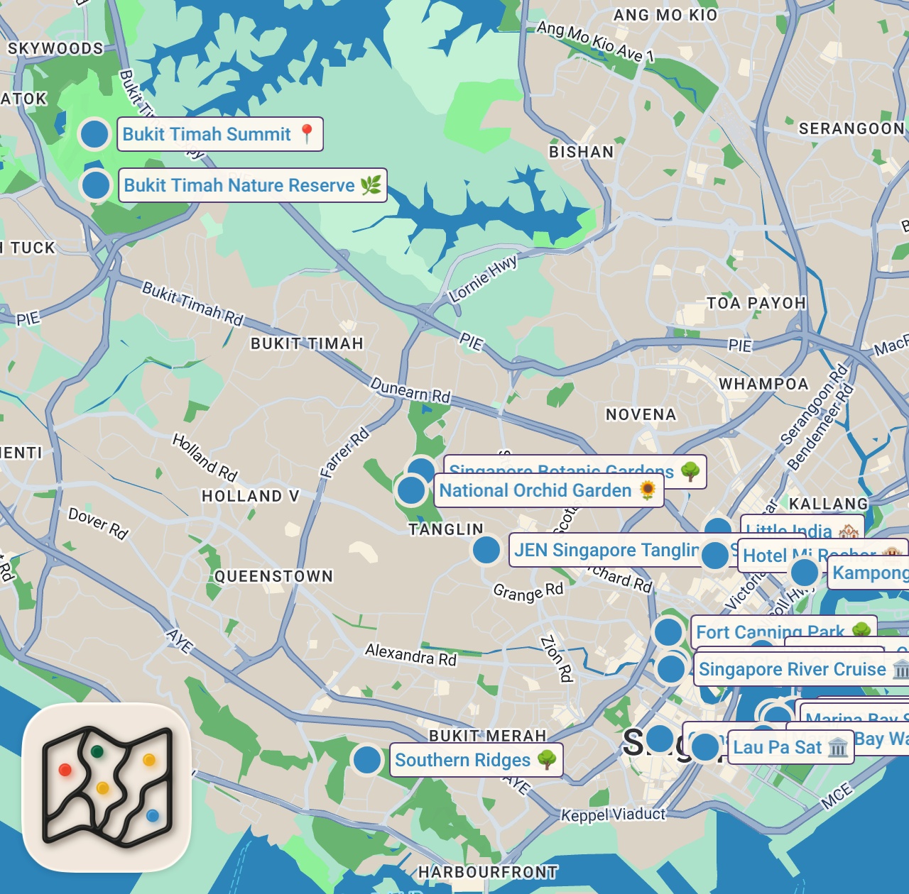 Map preview for SINGAPORE TRAVEL (2025) | 15 Awesome Things To Do In Singapore (+ Hidden Gems & Travel Tips)