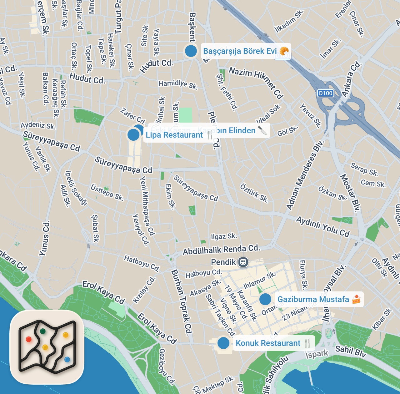 Map preview for Pendik'teki nefis lezzetler I Günü Antep kahvaltısıyla başlatıp, Boşnak meyhanesinde bitirdik!