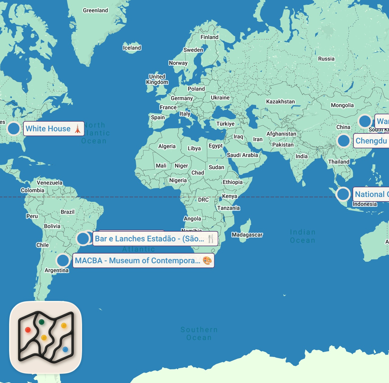 Map of 9 spots from HOW TO STUDY ABROAD