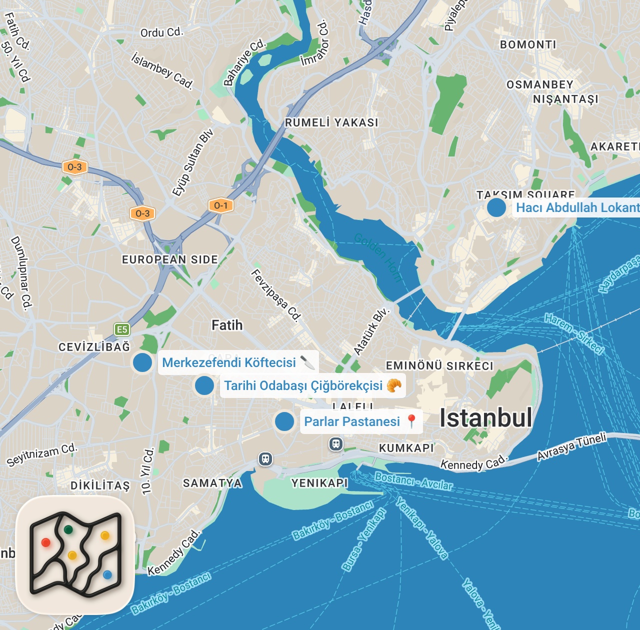 Map preview for İSTANBUL’UN EN ESKİ RESTORANINA GİTTİK - TARİHİ LEZZETLER