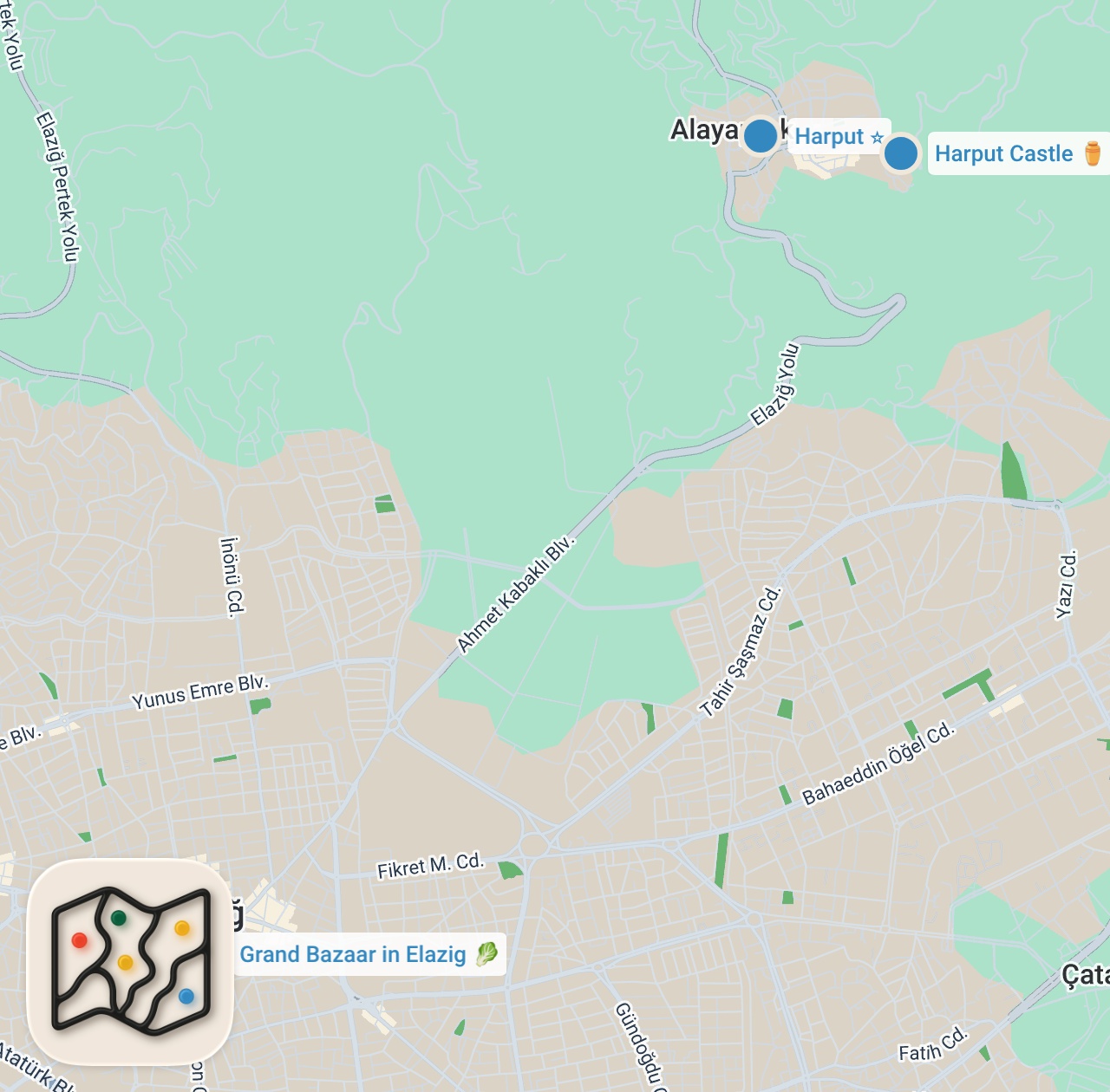 Map preview for Elazığ’ın Efsane Lezzetlerini Denedim! - Harput’ta Zindana İndim, Tarihe Yolculuk Yaptım!