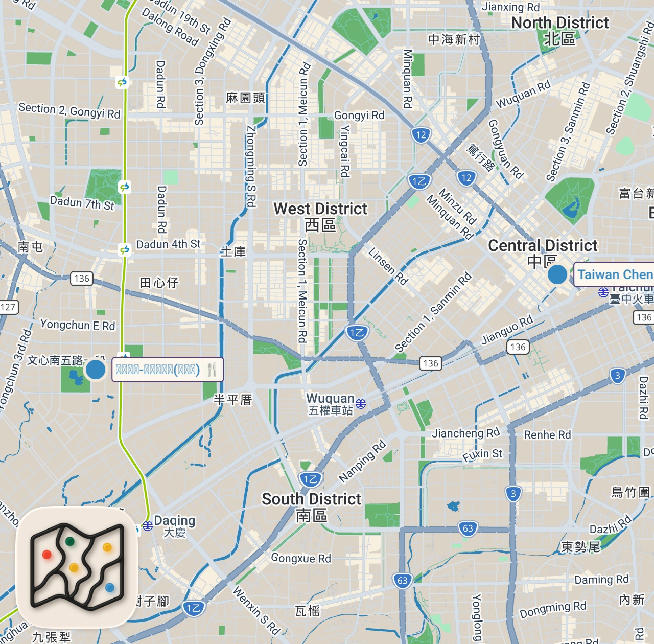 Map of 2 spots from Street Food VS. Luxury HOT POT - One Is So Much Better!! | Taiwan’s HOT POT Obsession!!