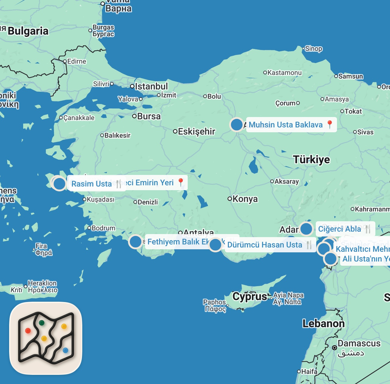Map preview for İSKENDERUN SOKAK LEZZETLERİ!