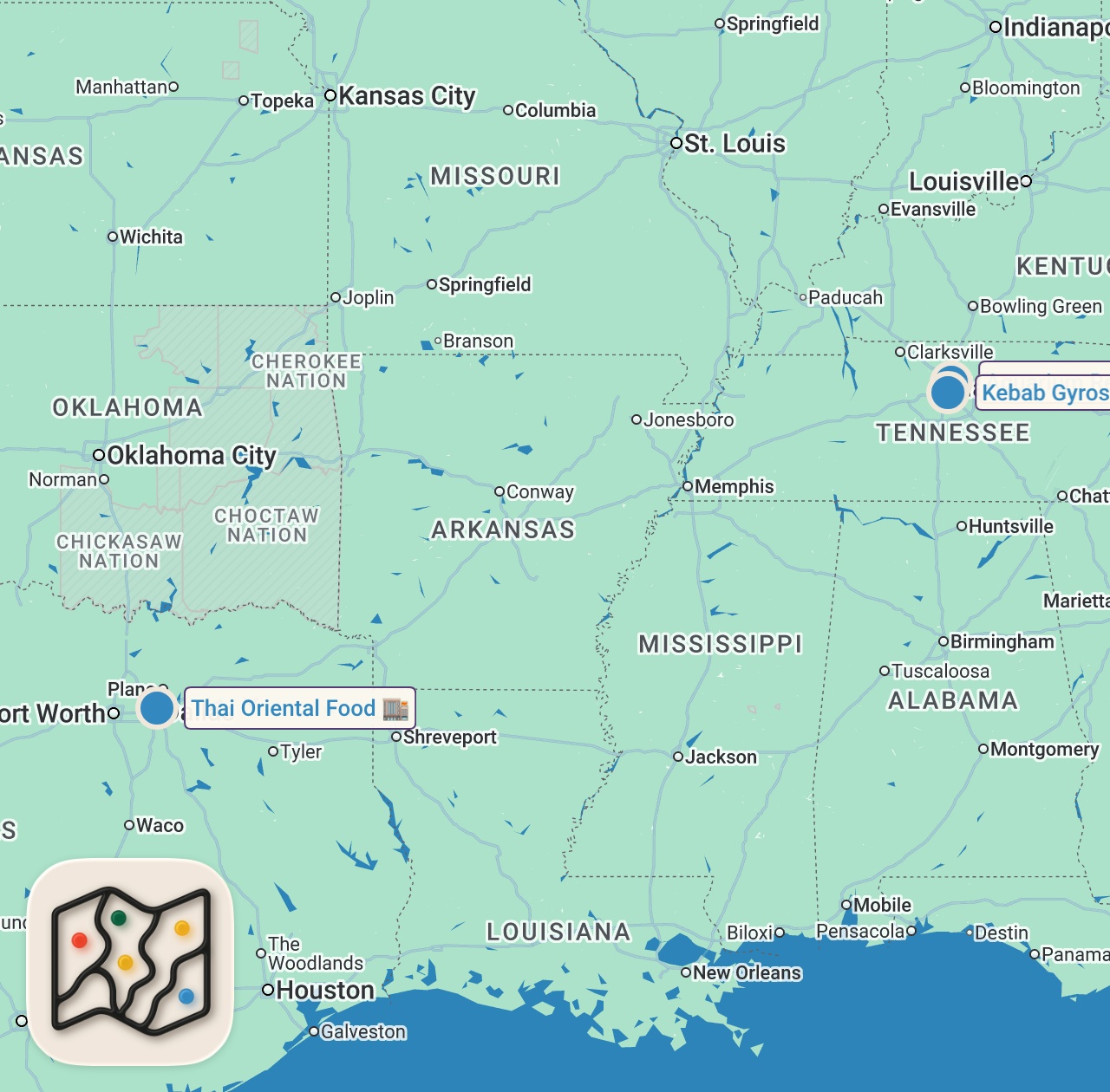 Map preview for Eating at SKETCHY Restaurants For 24 Hours...