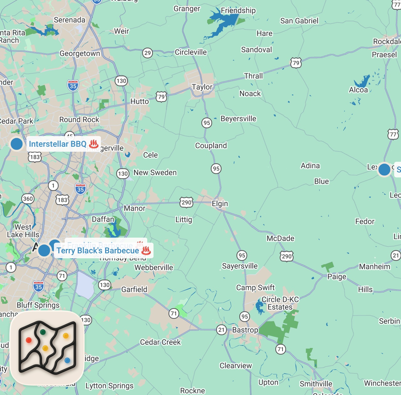 Map preview for Finding The Best Barbecue In Austin, Texas | Food Tours | Insider Food