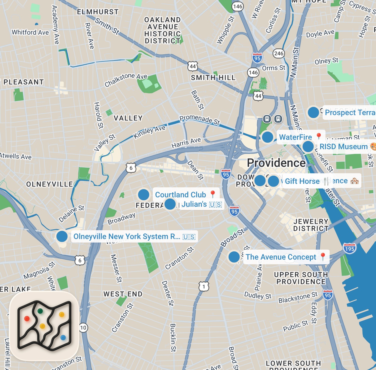 Map preview for THE COOLEST U.S. CITY YOU'VE NEVER HEARD OF! (Providence, Rhode Island)
