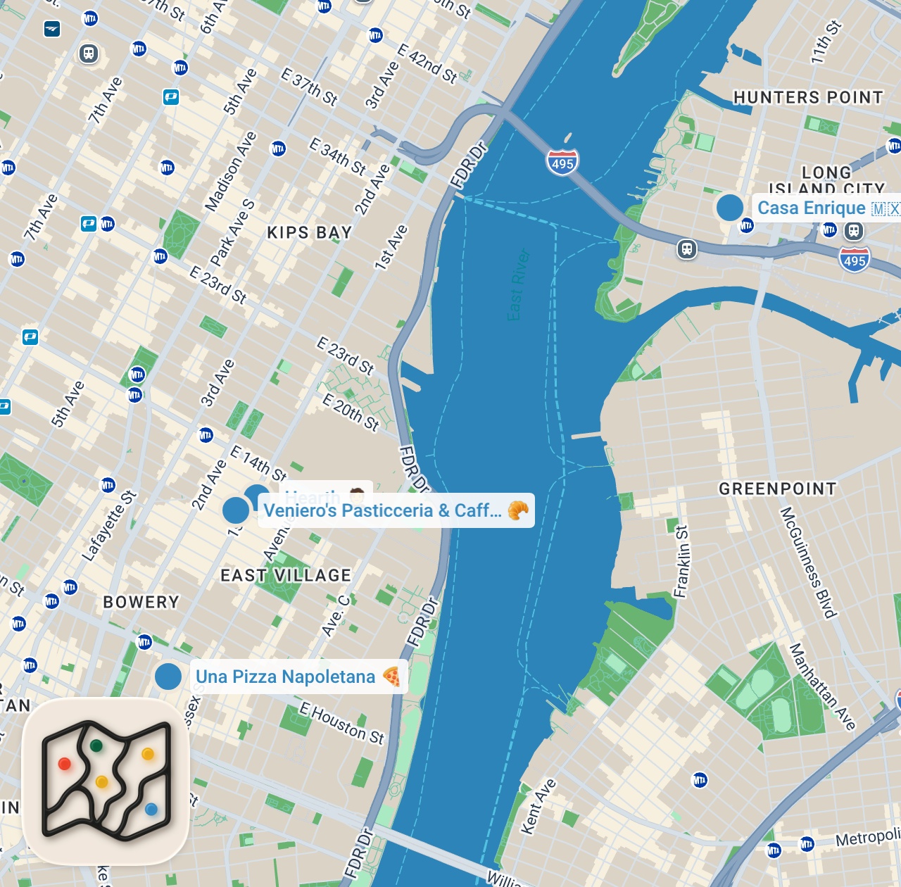 Map preview for World's No. 1 Pizza Chef Anthony Mangieri's NYC Food Crawl — Chef's Day Off