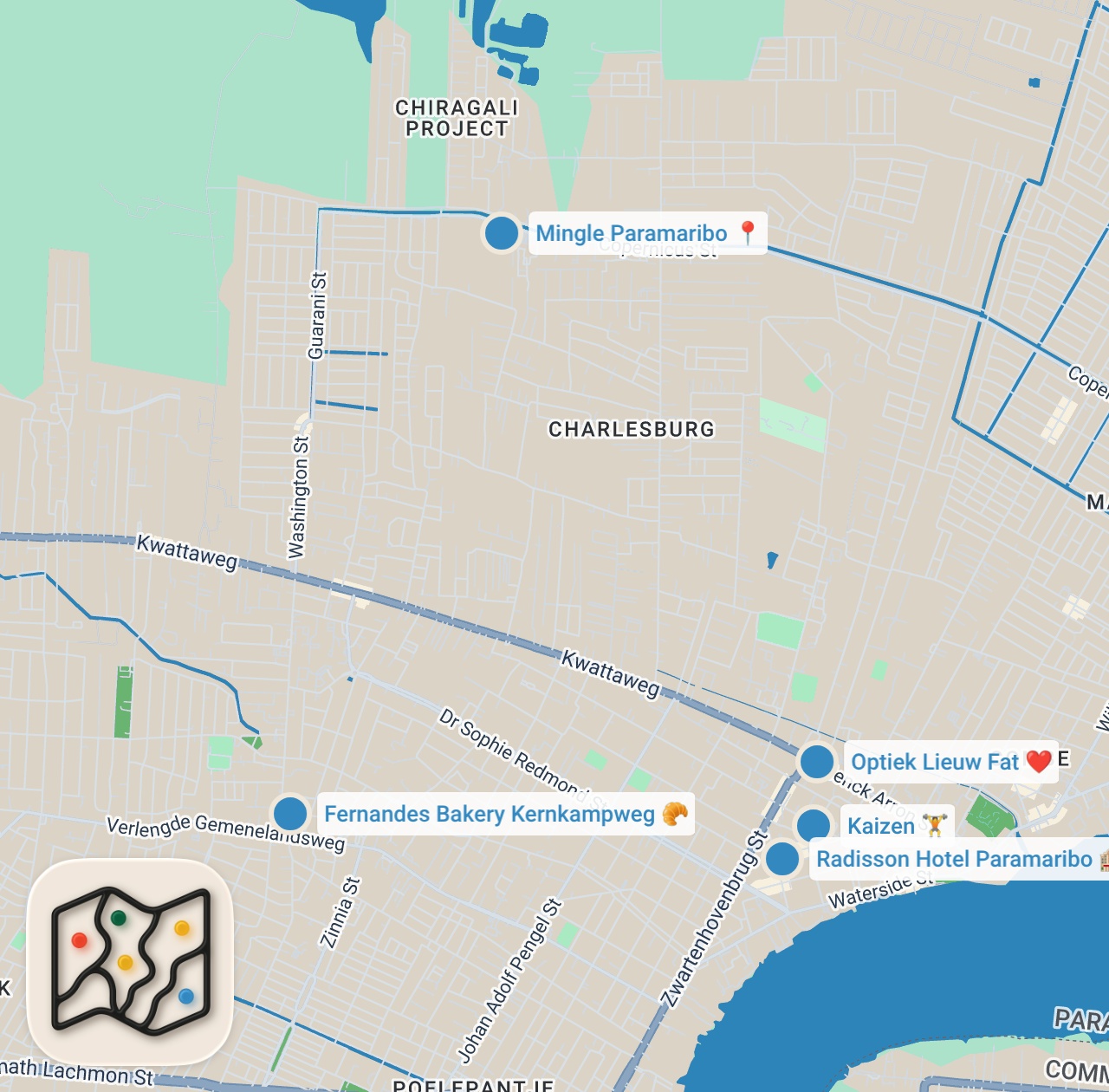 Map preview for Paramaribo Food Marathon!! Suriname’s Most Unique Food City!!