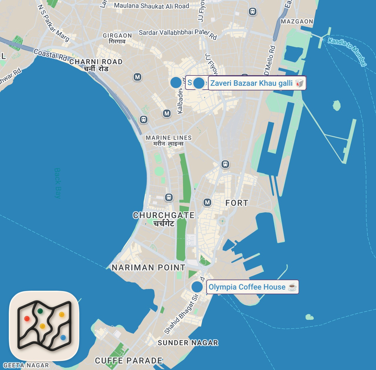 Map preview for INSANE Indian street food ADVENTURE in Mumbai!!! BEST Vegetarian street food in Mumbai, India