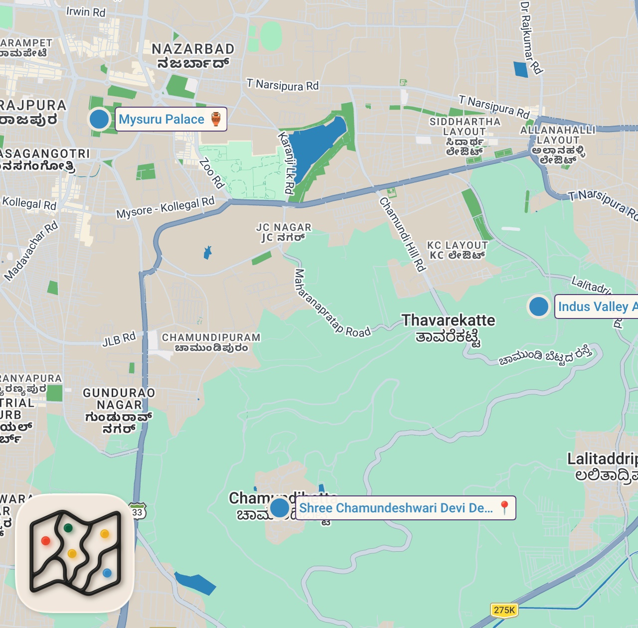 Map of 3 spots from Burnout made me book an AYURVEDIC Retreat | Indus Valley Ayurvedic Centre, Mysuru 🌿