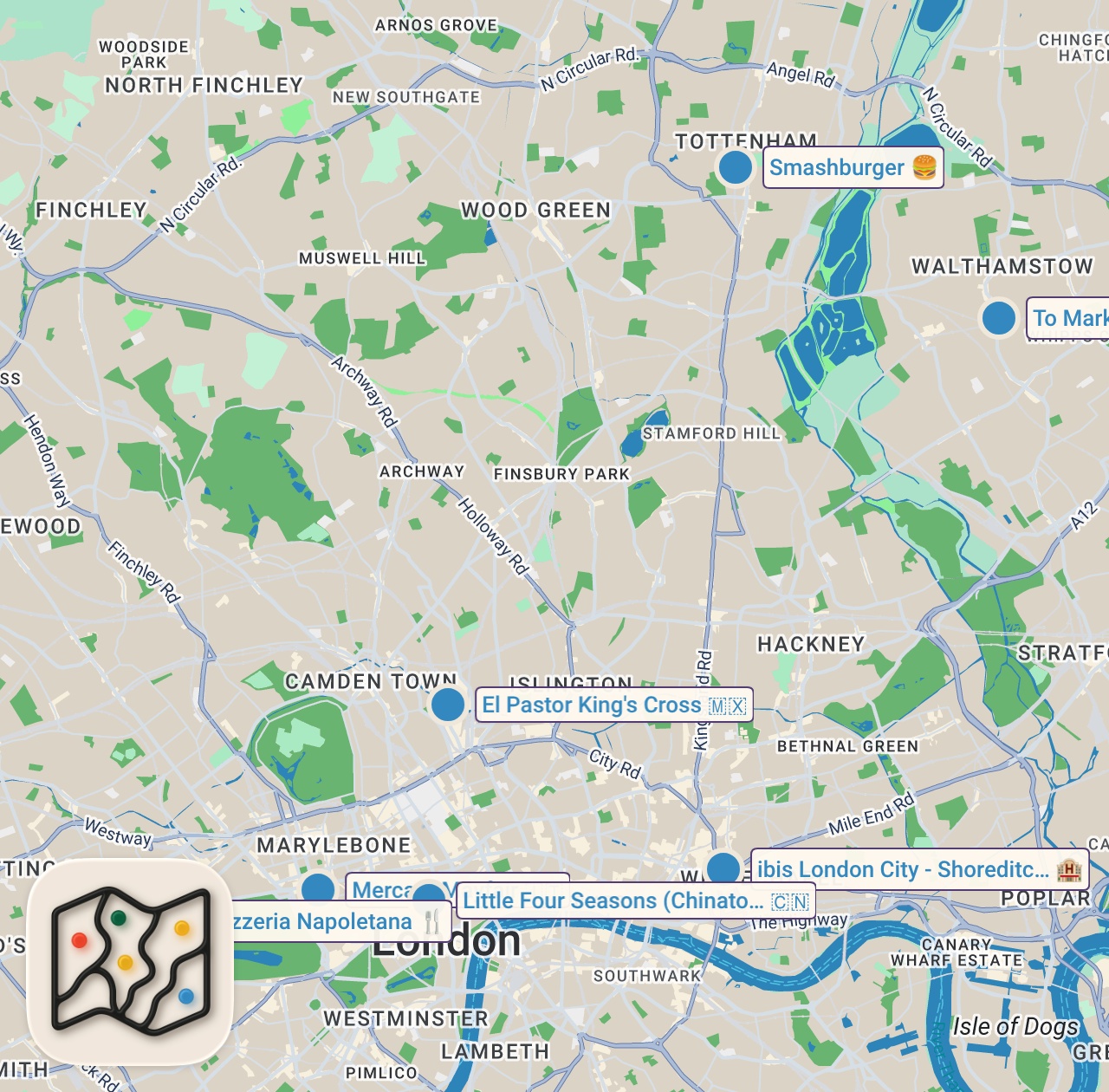 Map preview for Londra’da 3 Gün | Yemekler, Ücretsiz Müzeler, Otel ve Vize Detayları