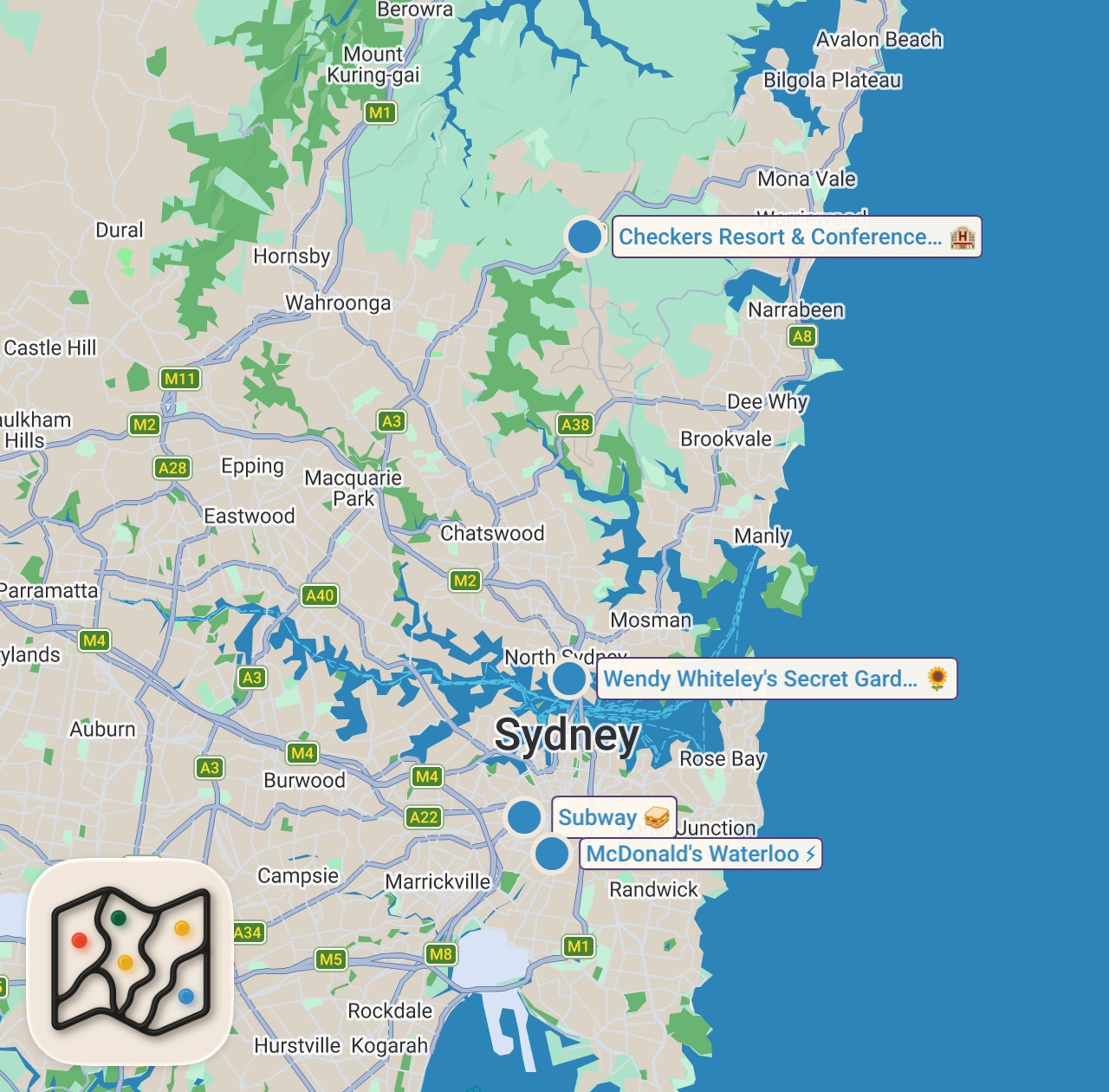 Map of 5 spots from Eating NEW Fast Food Menu Items...(December 2024)