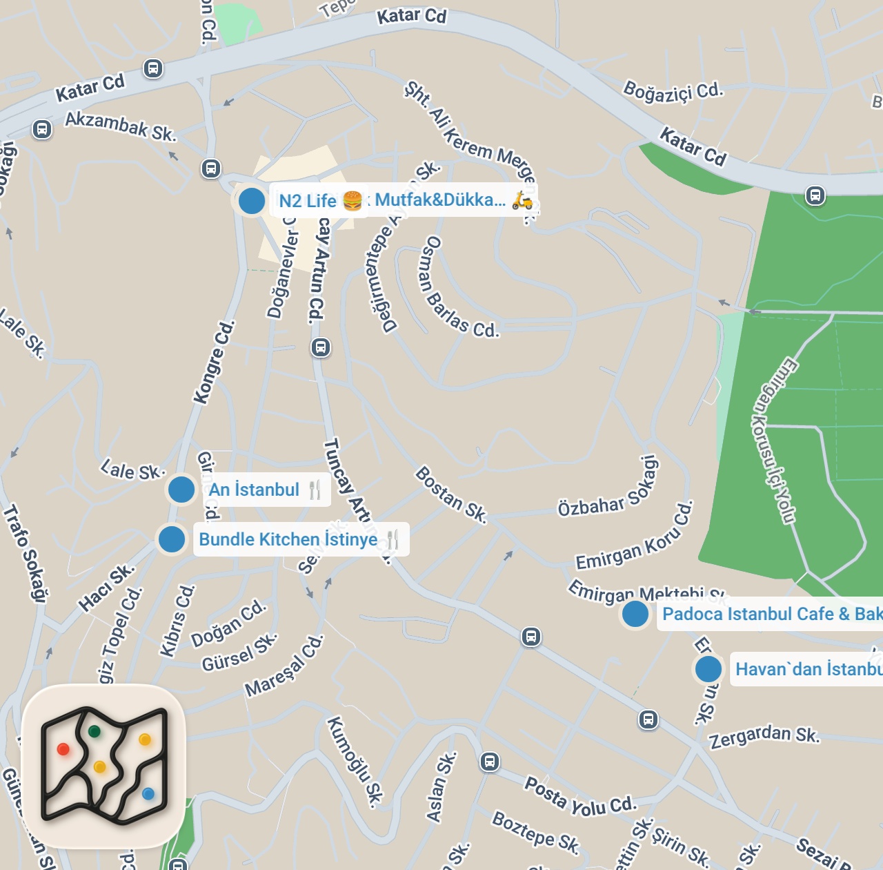 Map preview for REŞİTPAŞA LEZZETLERİ (İstanbul'un gizli lezzet semti) - Ayaküstü Lezzetler