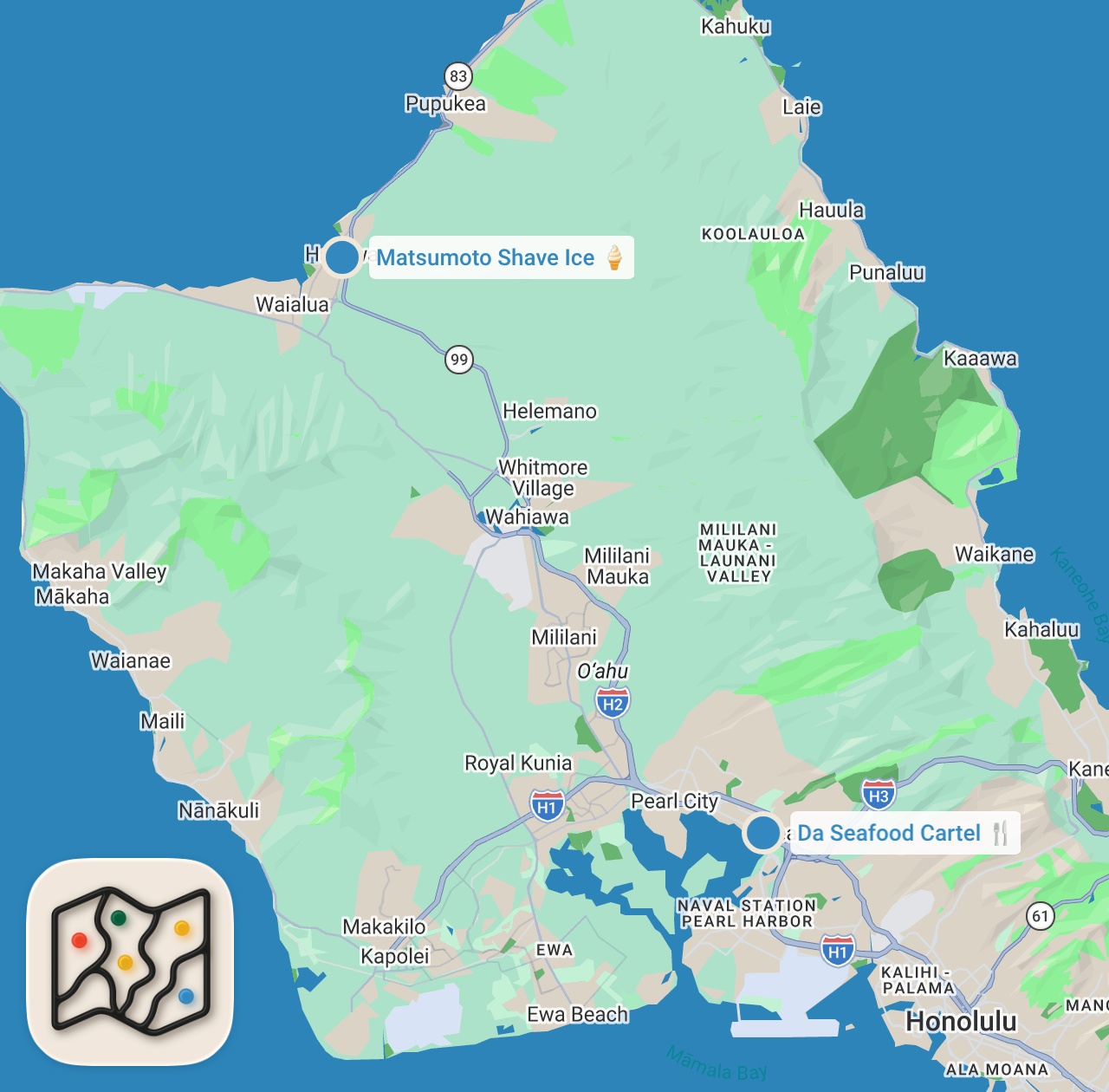 Map preview for Only Eating Viral Food In Hawaii (Worth The Hype?)