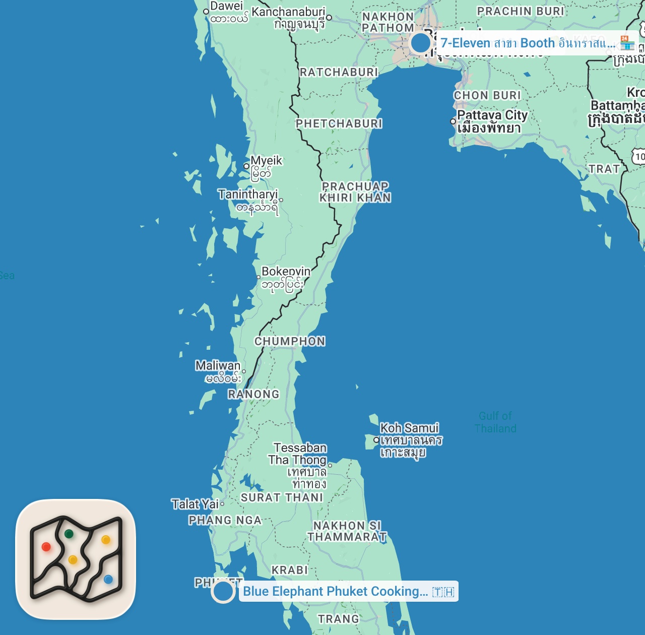 Map preview for Thai Street Food - $1 FOOD at Traditional Market in Bangkok!! (ft. Nick DiGiovanni)