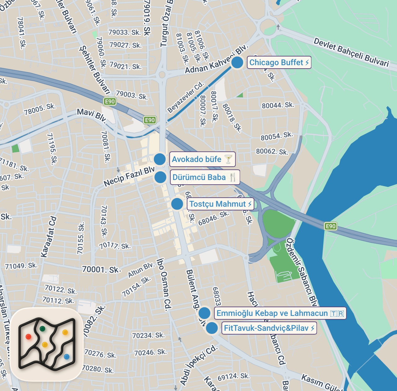 Map of 7 spots from 3 SAATTE 6000 TL SERİSİ ADANA!!!