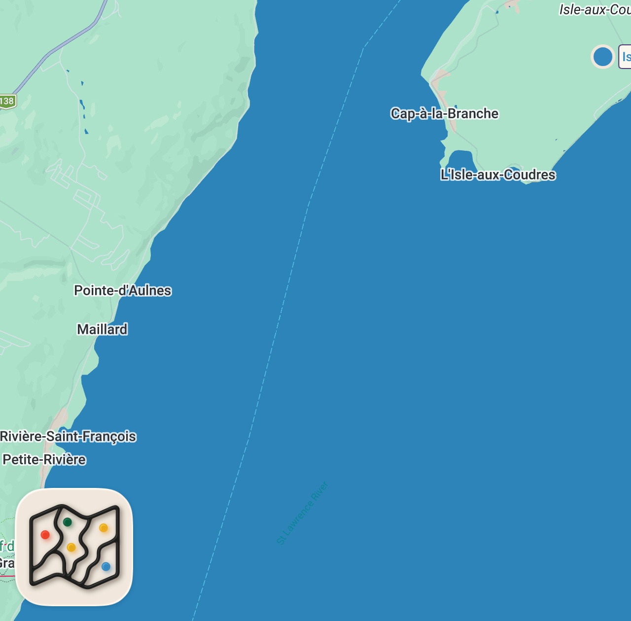 Map of 2 spots from LE MASSIF DE CHARLEVOIX | QUEBEC TRAVEL VLOG #6
