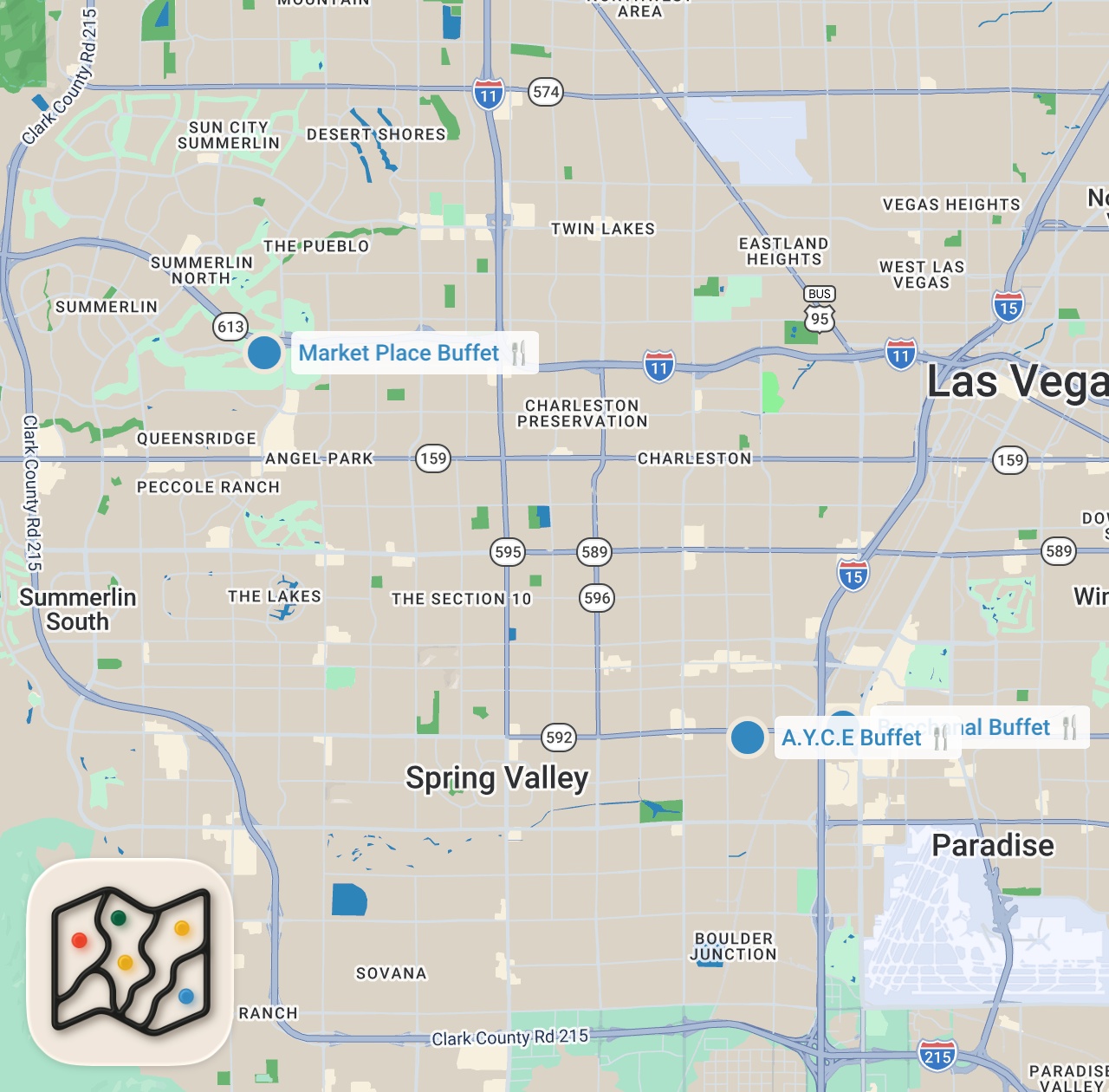 Map preview for Finding The Best Buffet In Las Vegas | Food Tours | Insider Food