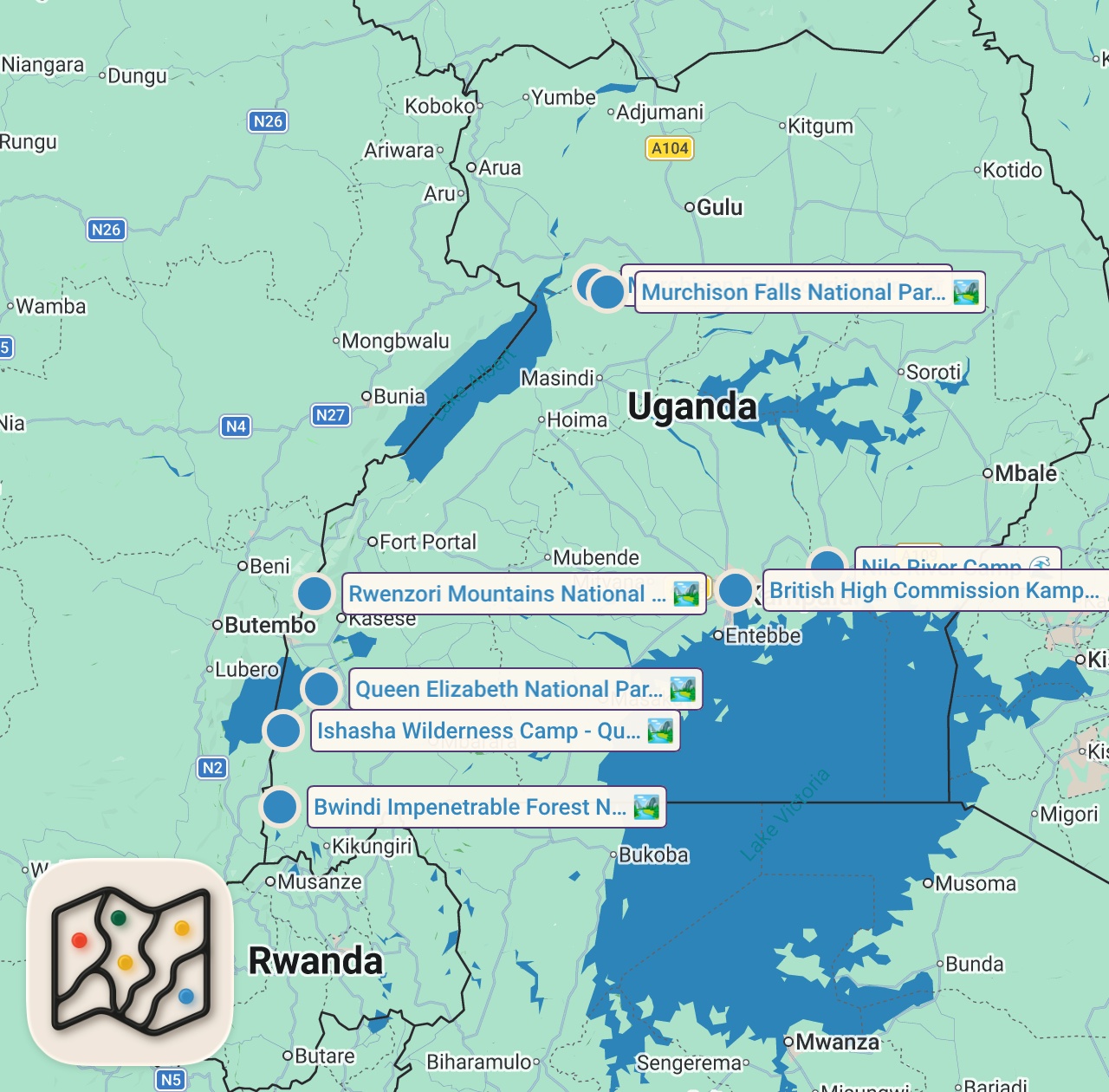 Map preview for I Found The Switzerland Of Africa - You Would Have Never Imagined Uganda Like This 🇺🇬