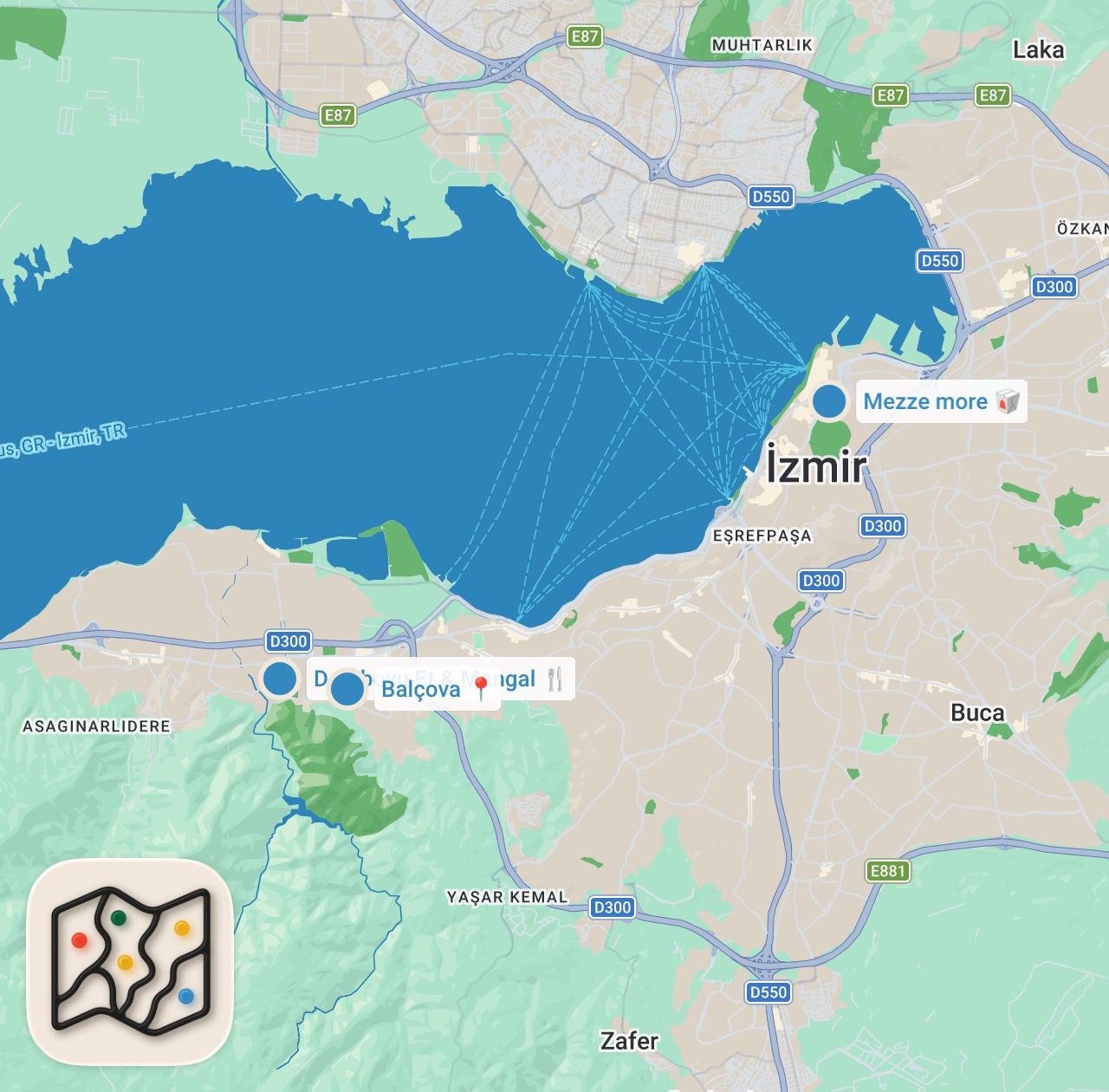 Map preview for İzmir’de Kendin Pişir Kendin Ye - Sınırsız Meze reklam