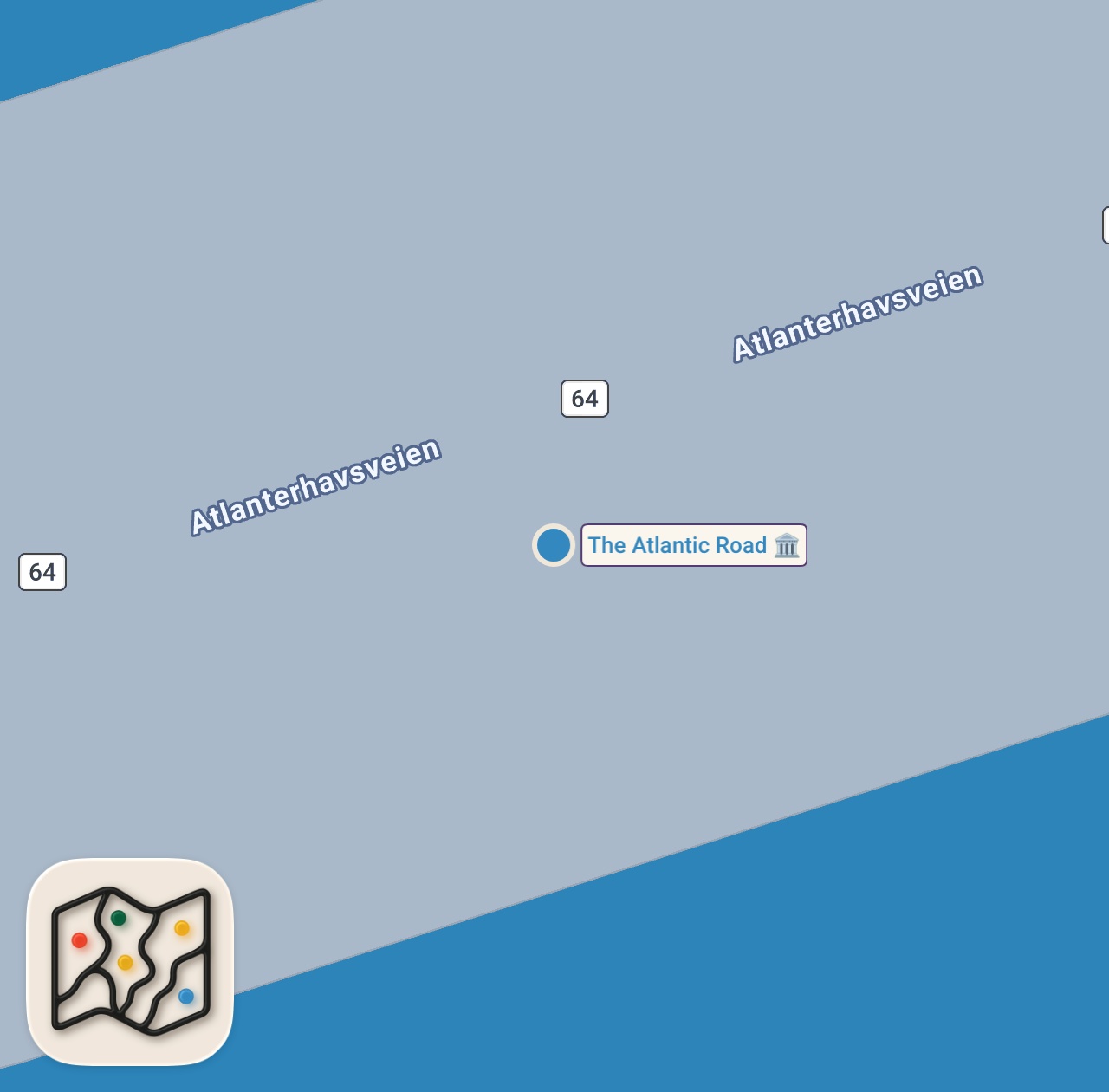 Map preview for Nasjonale turistveg Atlanterhavsvegen og Geiranger – Trollstigen/ Norwegian Scenic Routes