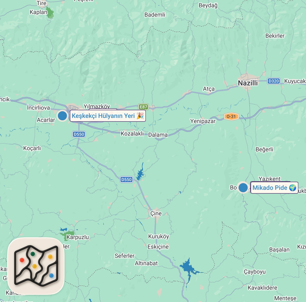 Map preview for Tavuklu Keşkek Olmaz! Aydın’da Keşkek ve Bozdoğan Pidesi
