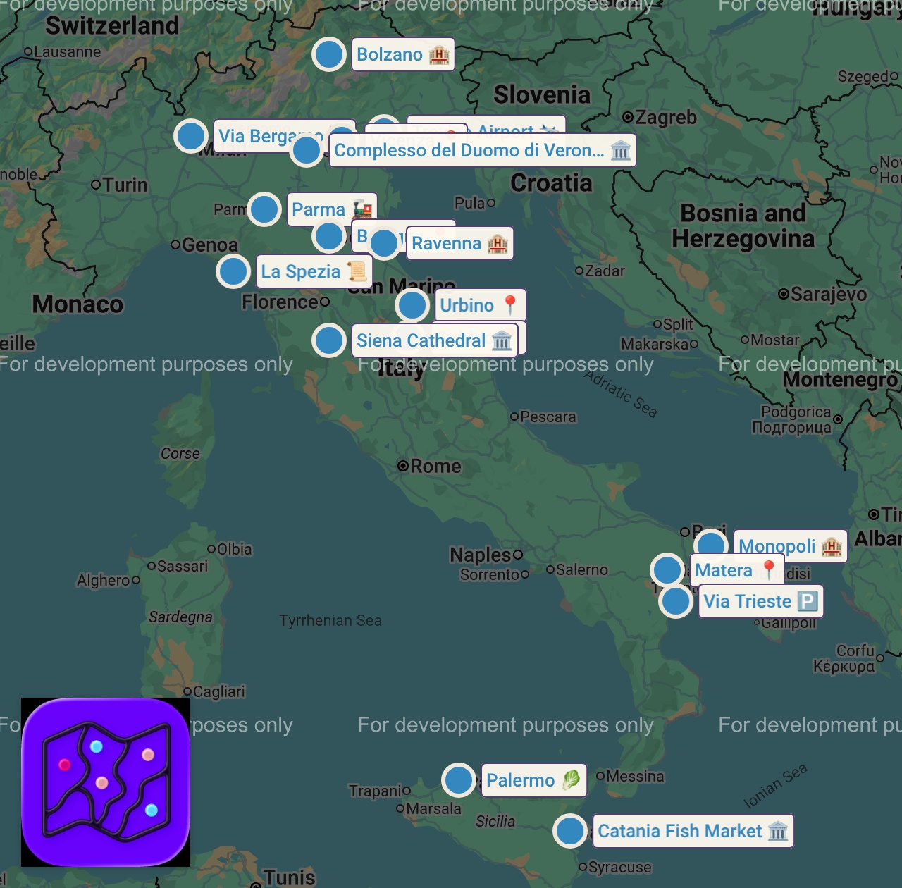 Map of 17 spots from Città e Paesi Più Belli d'Italia | 4K Guida di Viaggio