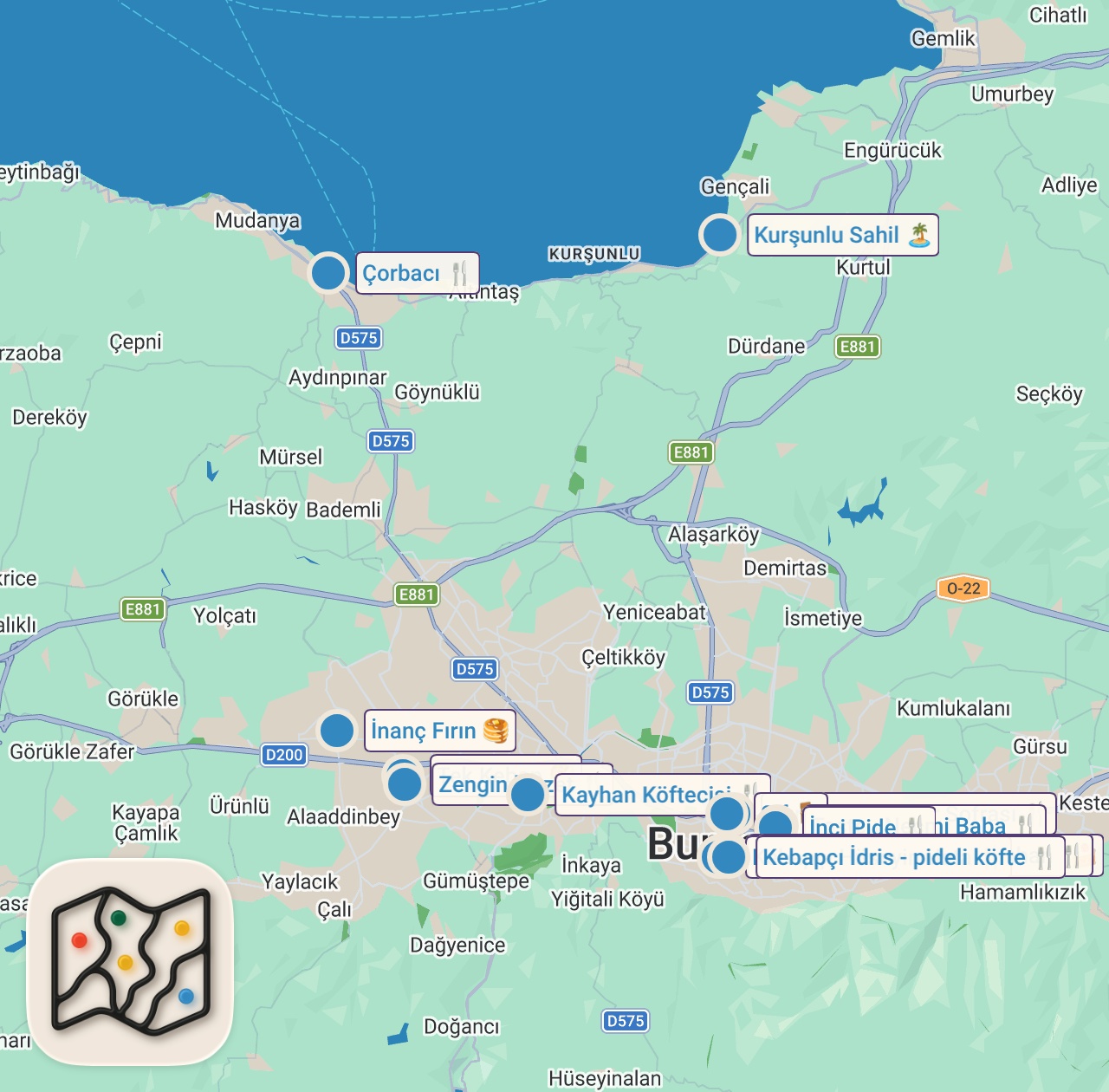 Map preview for BURSA’DA 1 GÜNDE NE YENİR!!!
