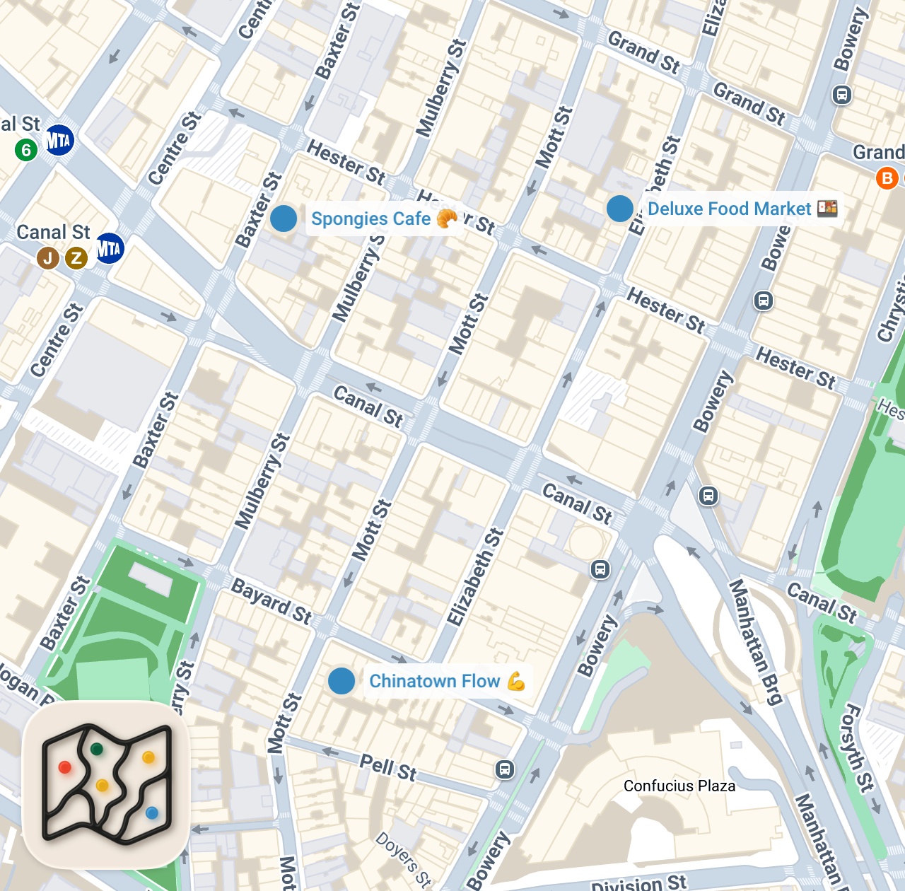 Map preview for 1 day. 3 meals. $15. Chinatown.