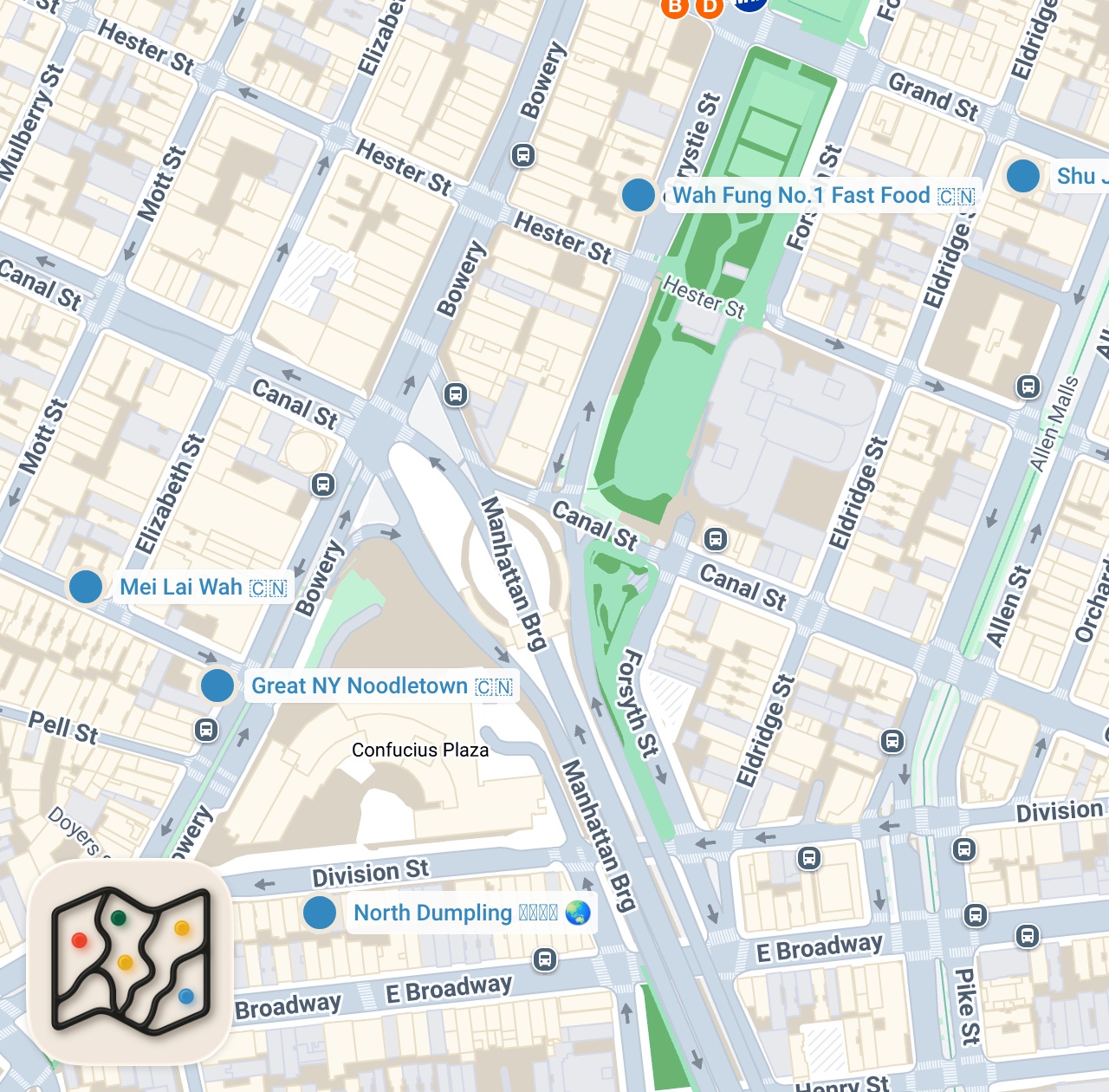 Map preview for What $100 In NYC's Chinatown Gets You!