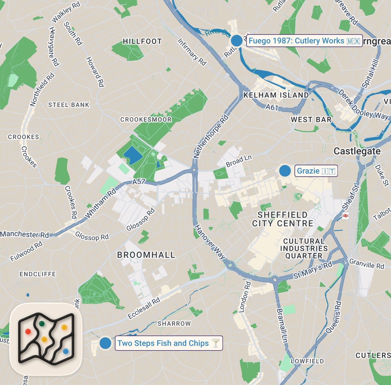 Map of 3 spots from Sheffield's food scene is absolutely UNBELIEVABLE