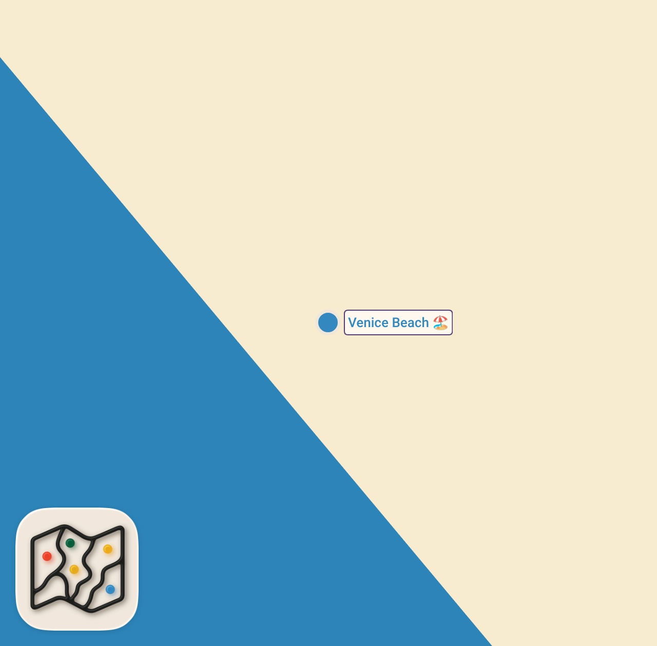 Map of 1 spots from Perfect Day in Venice Beach California
