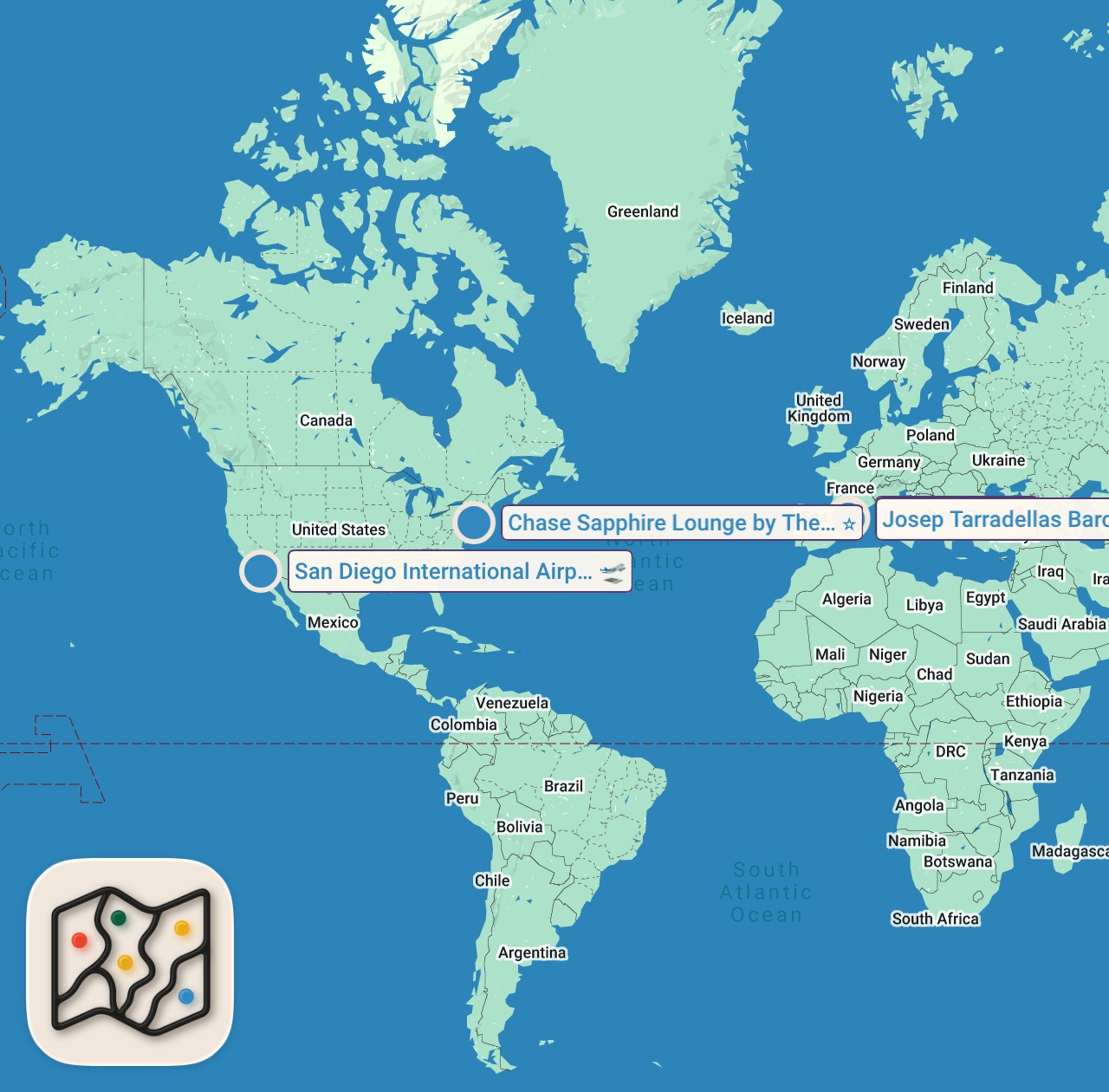 Map of 5 spots from TRAVEL WITH US TO EUROPE! || Flying from Hawaii ✈️  to Europe!