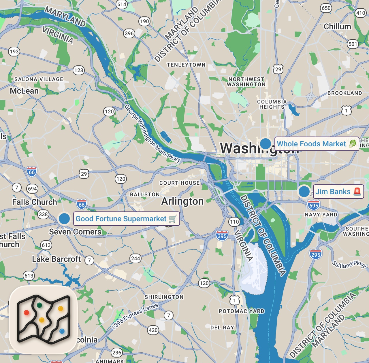Map of 3 spots from I Asked a 2-Star Michelin Chef to Make a $20 Budget Meal