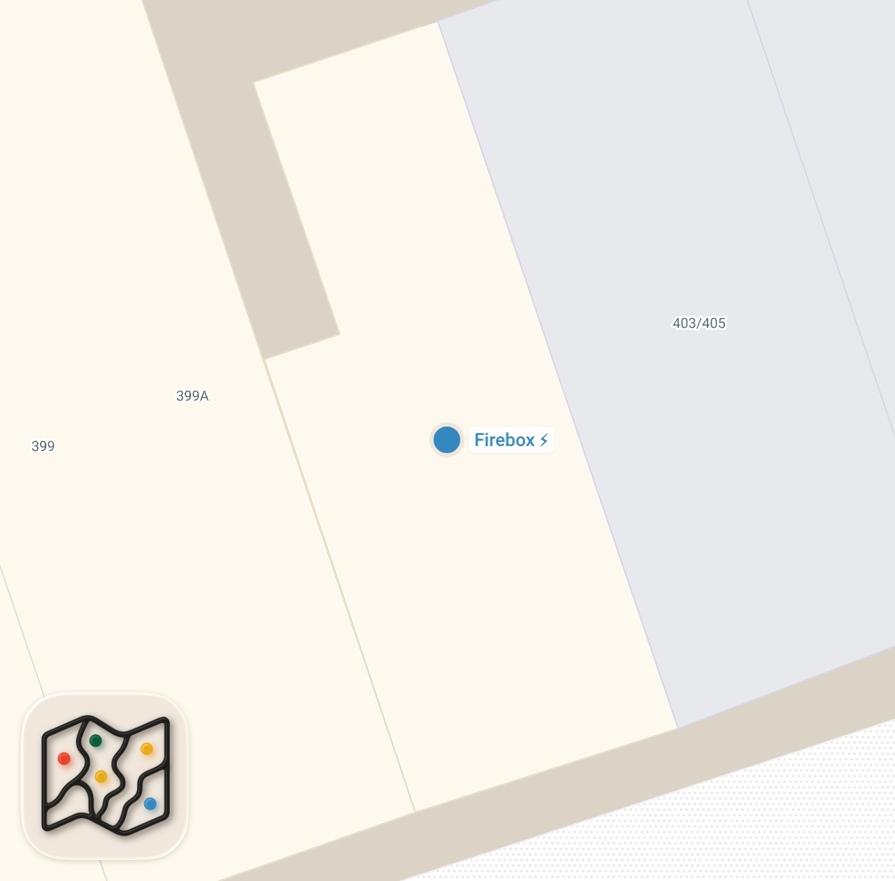 Map preview for FIREBOX LOCATED IN ROMAN ROAD, BOW #food #breakfastsandwich #halalfood #foodie