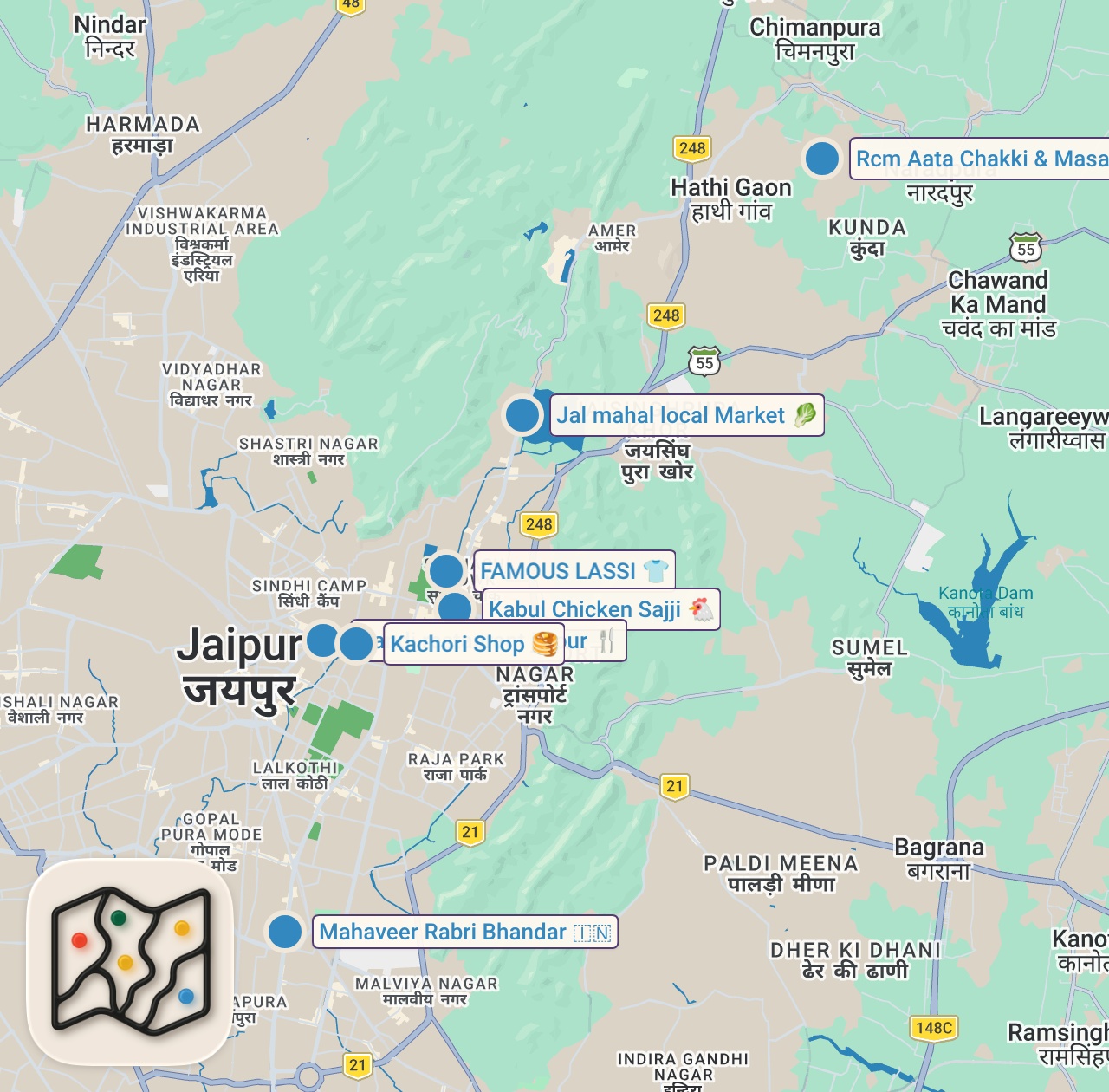 Map preview for FOOD HEAVEN in INDIA! Indian street food in Jaipur, India | Best RAJASTHANI street food in India