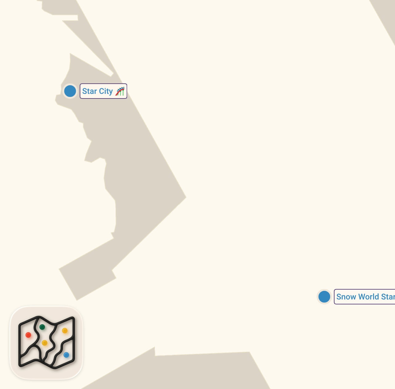 Map of 2 spots from I Survived $16 Theme Park In Manila, Philippines 🇵🇭
