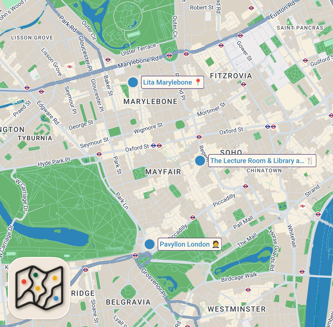 Map of 3 spots from I Ate Only Michelin Star Food for 24 Hours