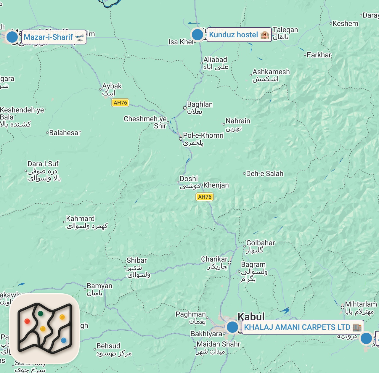 Map preview for Day 1: Arriving In Afghanistan (extreme travel) - Life Under Taliban Rule 🇦🇫