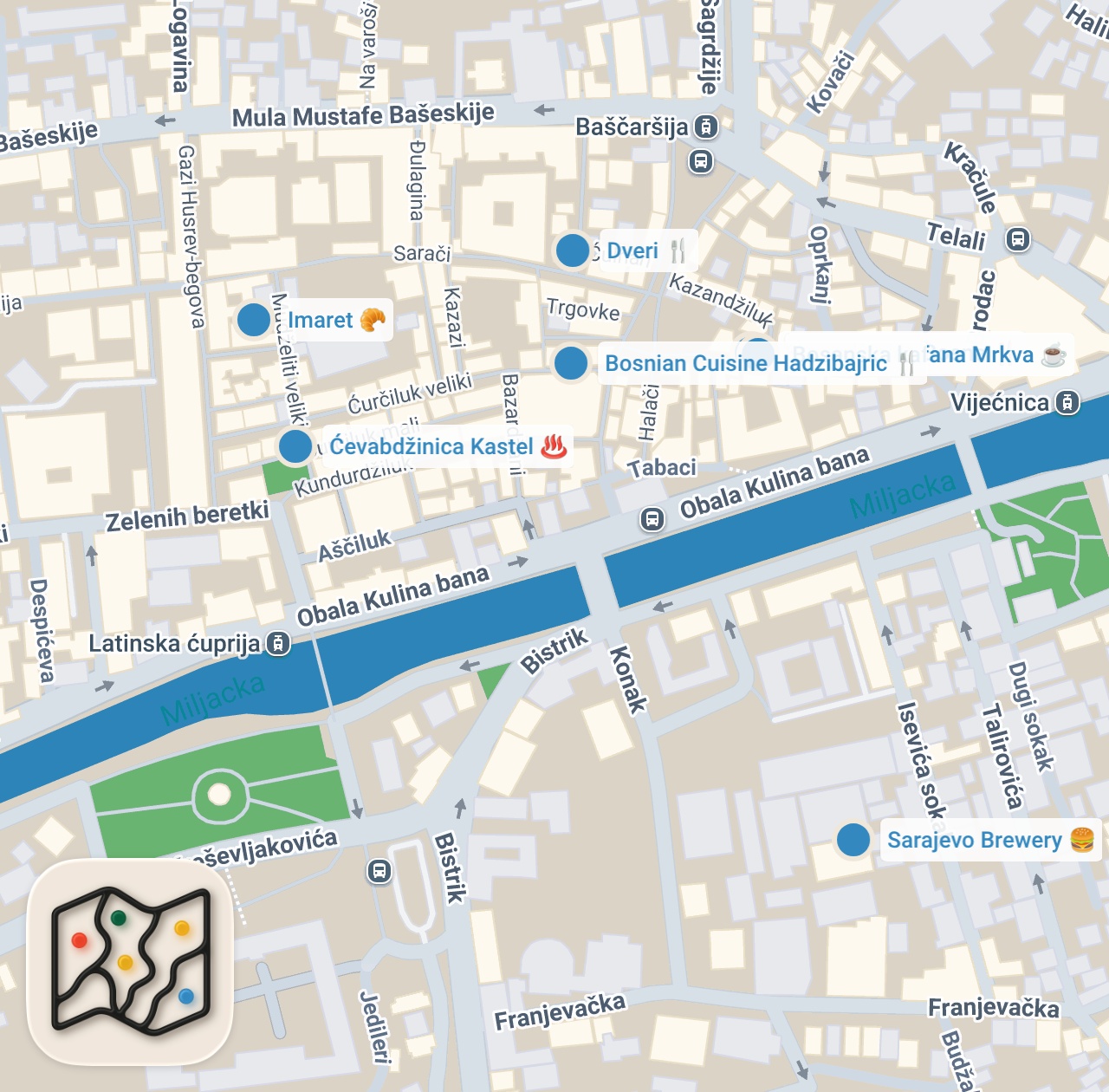 Map preview for SARAYBOSNA'NIN EN İYİ KÖFTESİ - (Banja Luka köftesi, kuzu çevirmeciler, Mostar) - Ayaküstü Lezzetler