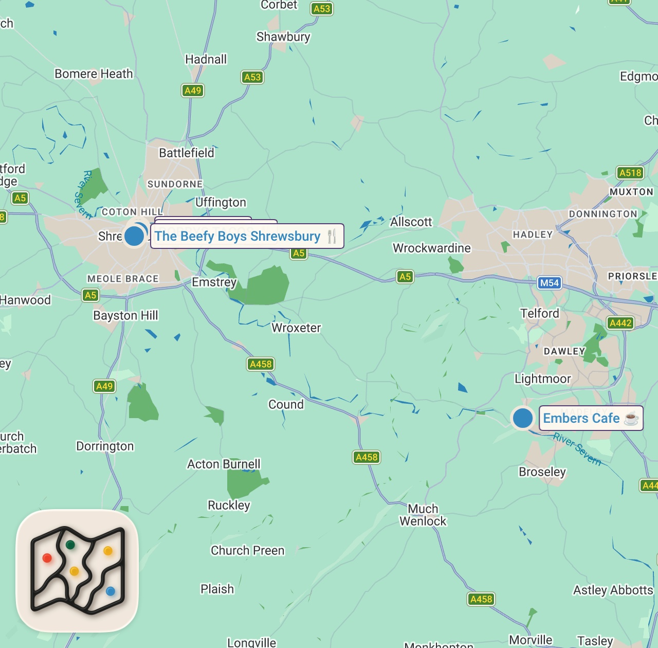 Map of 4 spots from Shrewsbury's independent food scene is absolutely THRIVING