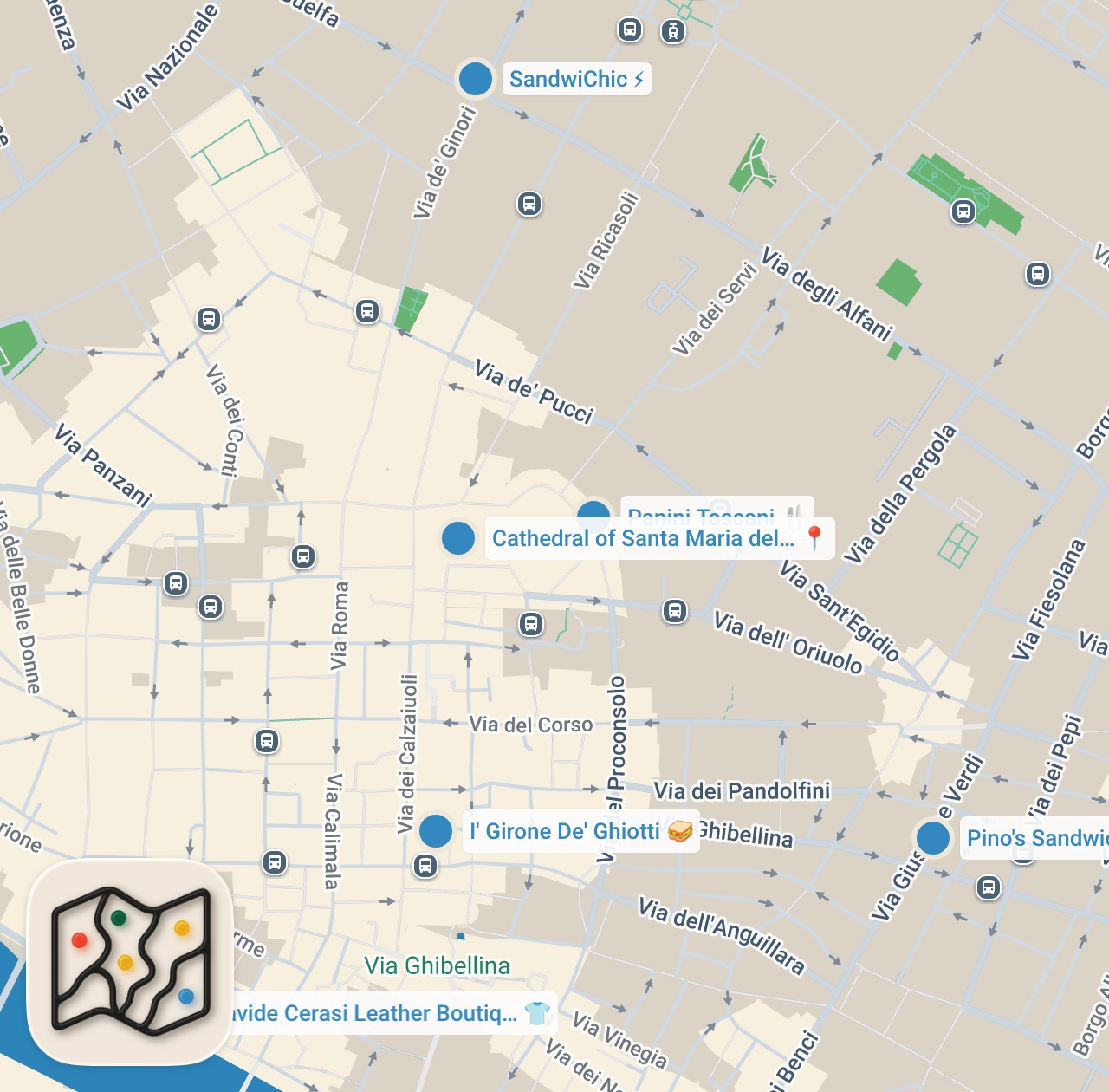 Map preview for These are the best sandwiches in Florence Italy #italy #sandwich #food #florence