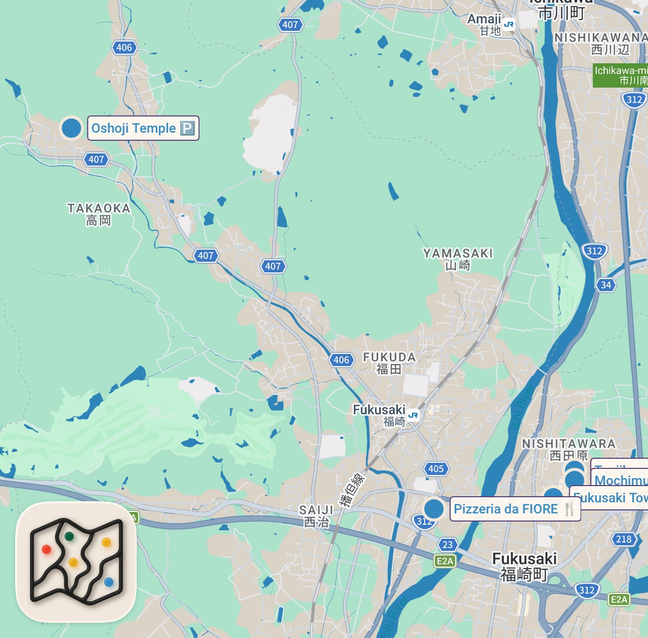 Map of 6 spots from Exploring Japan’s Spookiest Town Where Yokai Appear | Fukusaki in Hyogo | Gajiro Kappa