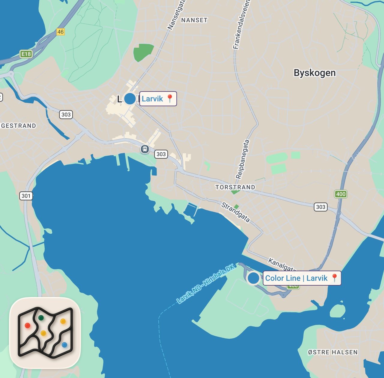 Map of 2 spots from 4 days bikepacking the wild west of Denmark